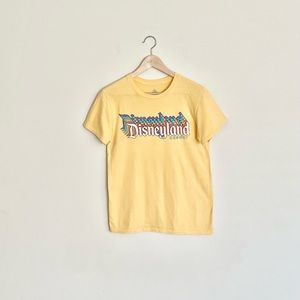 Disney Parks Disneyland Resort Retro Logo Yellow T Shirt Adult size Small